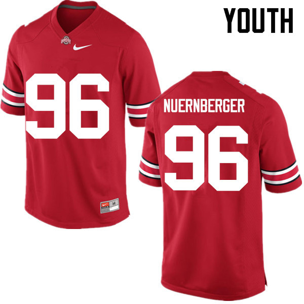 Ohio State Buckeyes Sean Nuernberger Youth #96 Red Game Stitched College Football Jersey